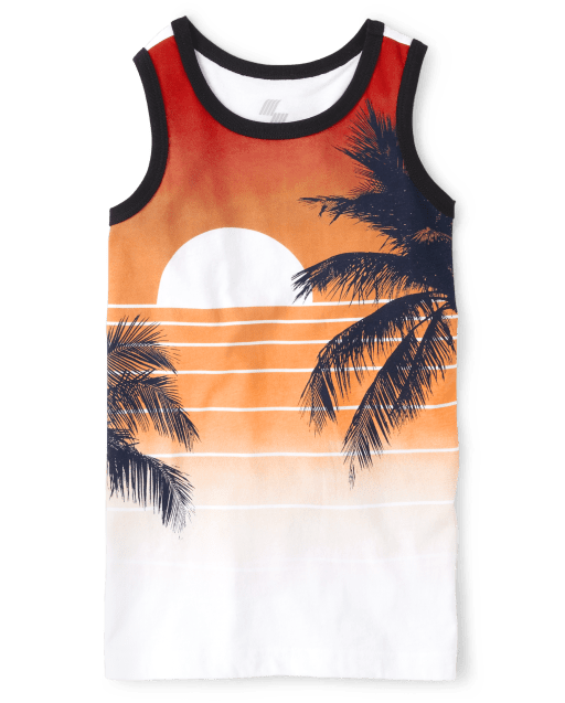 Camiseta sin mangas para niños con puesta de sol