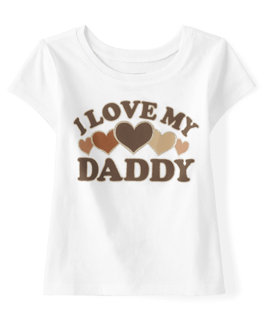 Camiseta estampada Love My Daddy para niñas pequeñas y bebés