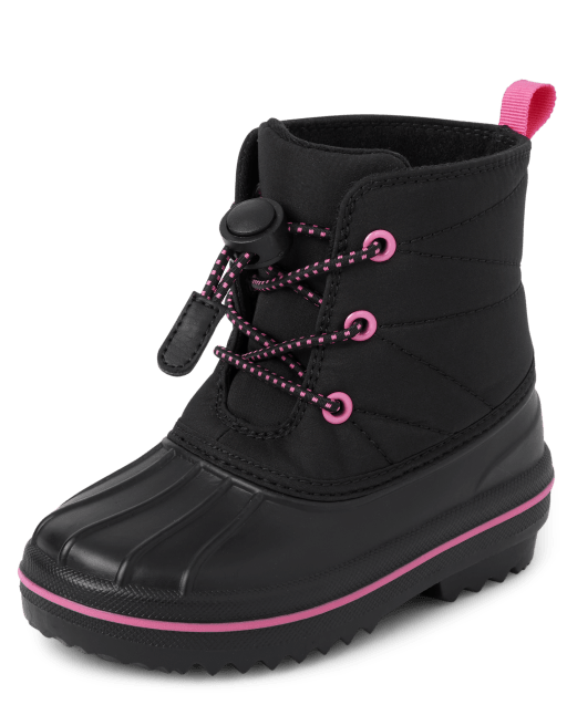 Botas para todo clima con cordones para niñas pequeñas