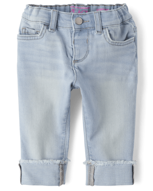 Toddler Girls Roll Cuff Straight Jeans