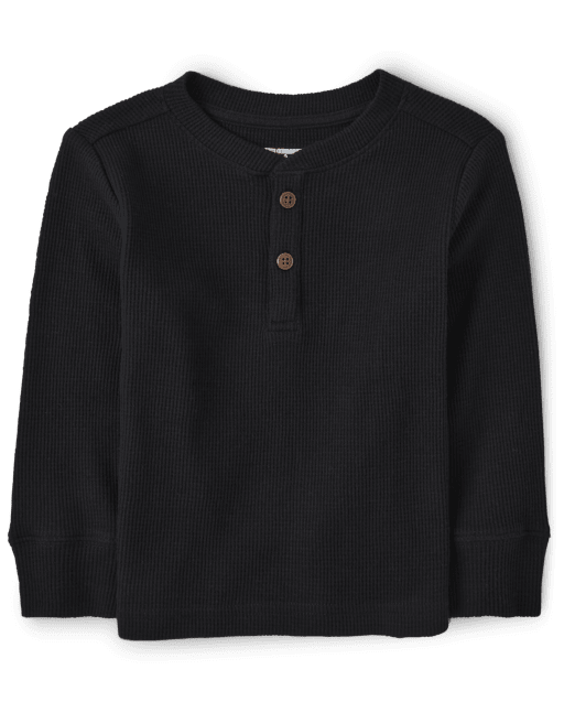 Camiseta térmica Henley para bebés y niños pequeños