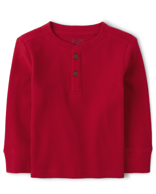 Camiseta térmica Henley para bebés y niños pequeños