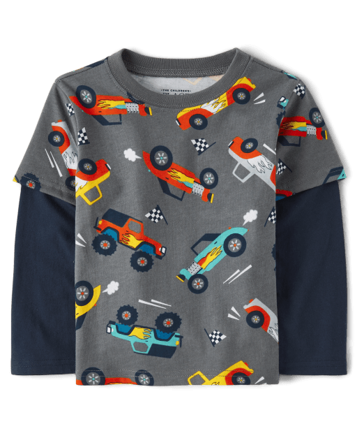 Baby And Toddler Boys Print 2 In 1 Top