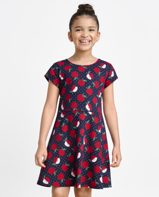 Robe patineuse imprimée pour fille