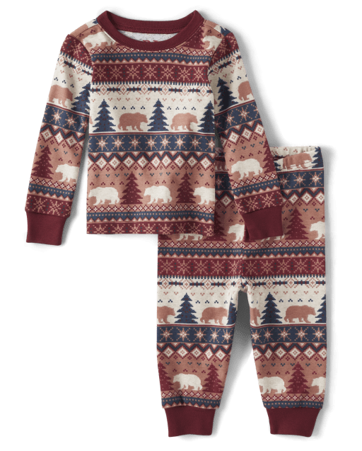 Baby And Toddler Matching Family Bear Fairisle Snug Fit Cotton Pajamas