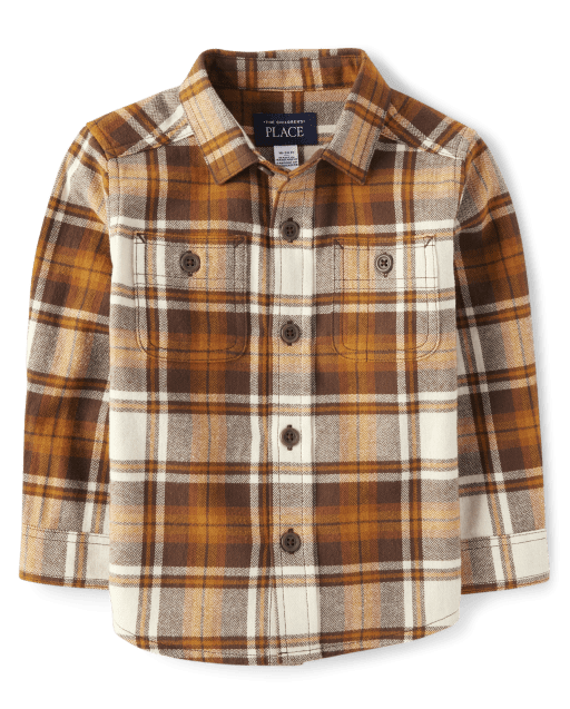 Baby And Toddler Boys Matching Family Plaid Flannel Button Up Shirt