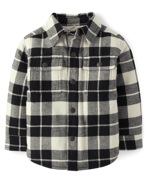 Baby And Toddler Boys Plaid Sherpa-Lined Shirt Jacket