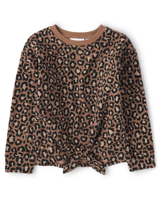 Niñitas Sudadera de polar con estampado y lazo al frente