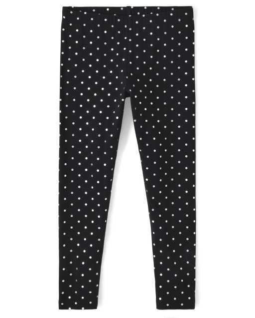 Leggings con estampado de lunares metalizados para niñas