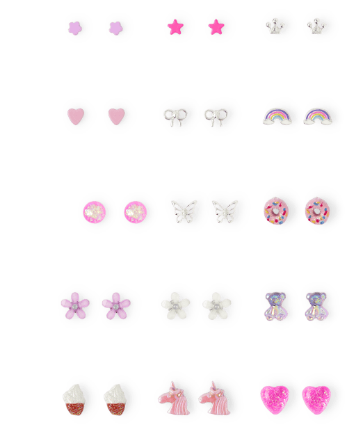 Girls Unicorn Earrings 15-Pack