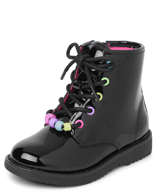 Toddler Girls Beaded Lace-Up Boots