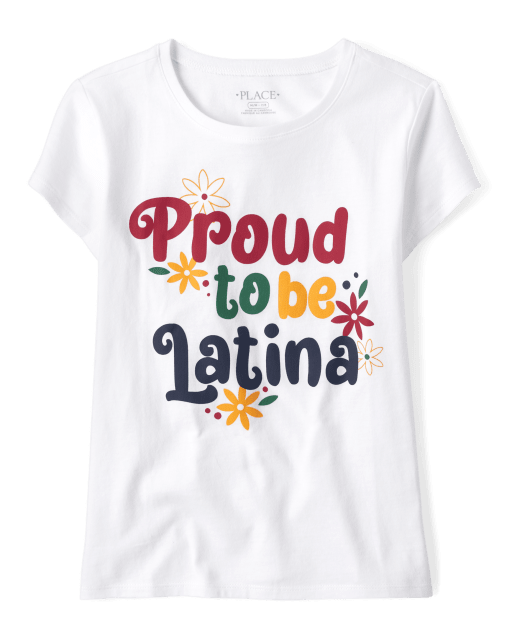 Camiseta con estampado de chicas orgullosas de ser latinas