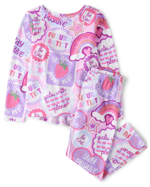 Pijama con parches positivos para niña