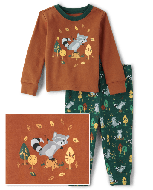 Baby And Toddler Boys Raccoon Snug Fit Cotton Pajamas
