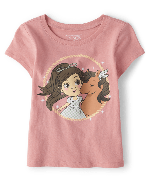Camiseta con gráfico Western Girl para bebés y niñas pequeñas