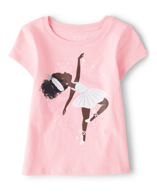 løfte Hest Opdatering Baby And Toddler Girls Short Sleeve Ballerina Graphic Tee | The Children's  Place - WHISPERPNK