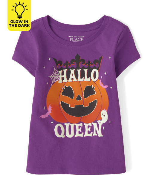 Baby And Toddler Girls Glow Hallo Queen Graphic Tee