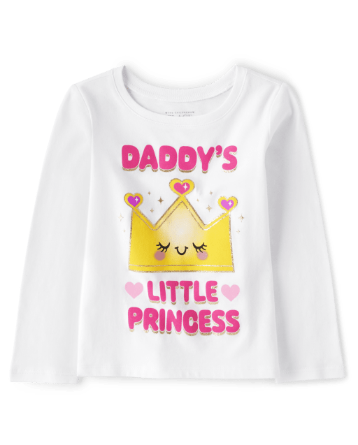Camiseta con estampado de princesa de papá para bebés y niñas pequeñas
