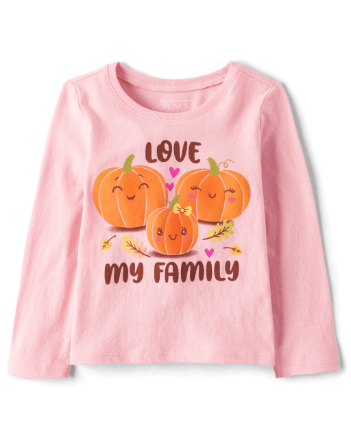 Camiseta gráfica Love My Family para bebés y niñas pequeñas