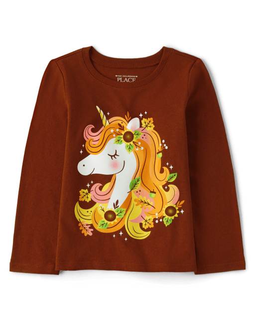 Camiseta con gráfico de unicornio para bebés y niñas pequeñas