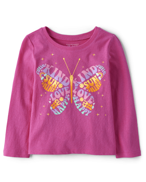 T-shirt graphique papillon pour bébé et toute-petite fille