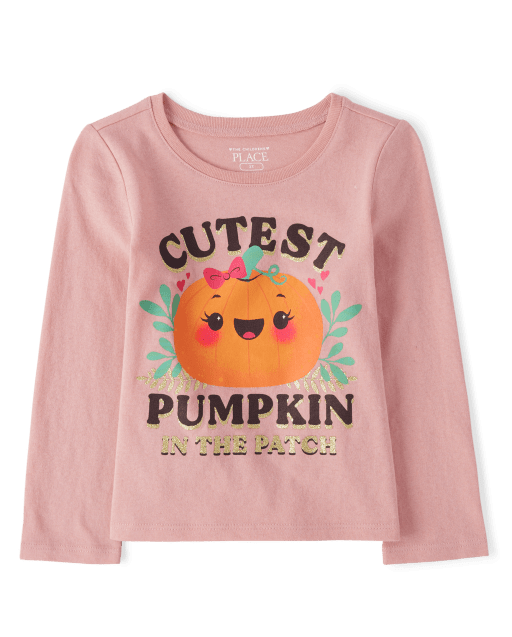 Camiseta con gráfico de calabaza más linda para bebés y niños pequeños