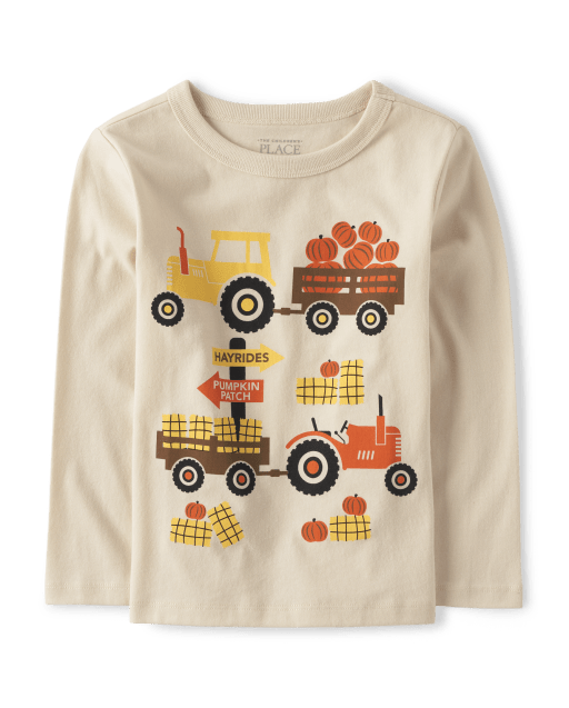 Camiseta con gráfico de tractor para bebés y niños pequeños