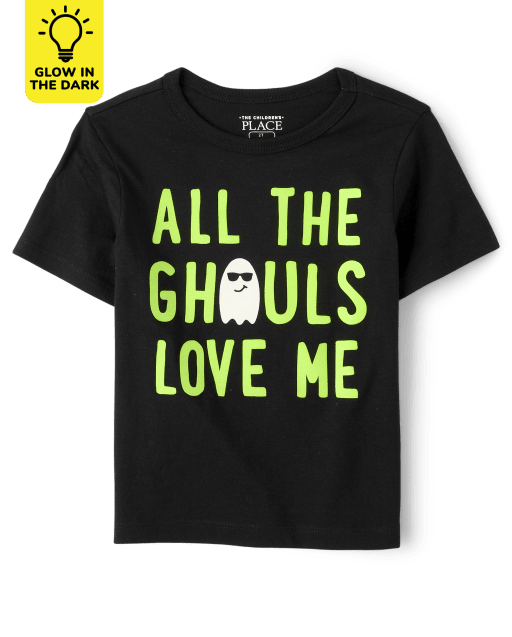 Camiseta estampada Ghouls Love Me para bebés y niños pequeños