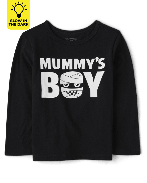 Baby And Toddler Boys Glow Mummy's Boy Graphic Tee