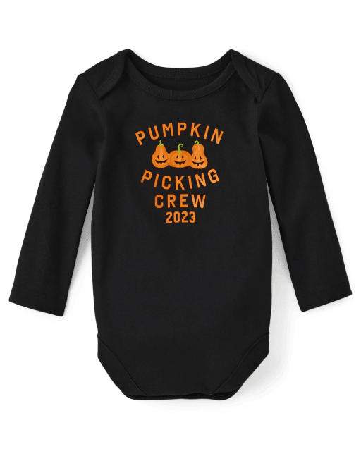 Unisex Baby Matching Family Pumpkin Picking Crew Graphic Bodysuit