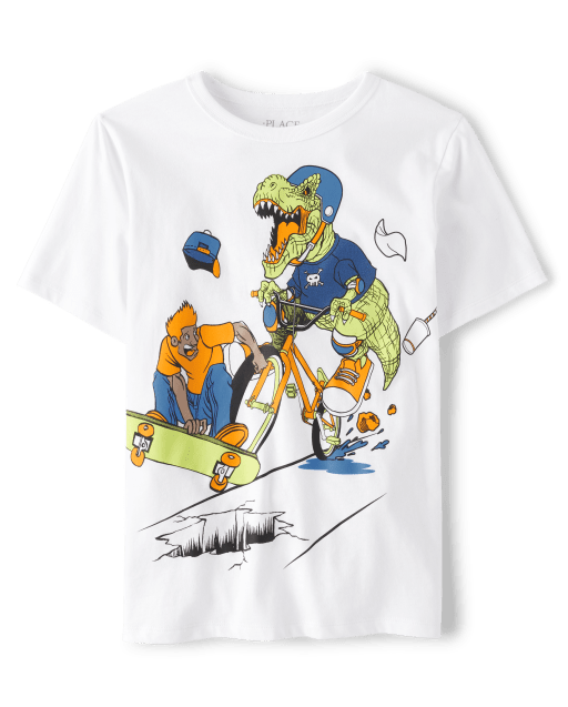 Boys Dino Skater Graphic Tee