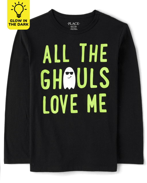 Camiseta gráfica Glow Ghouls Love Me para niños