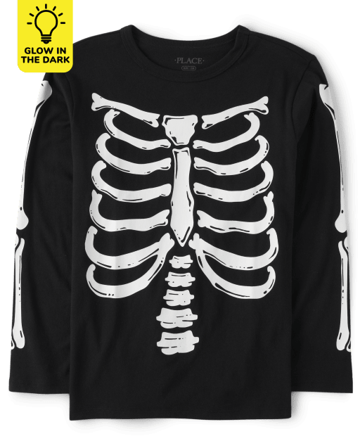 Camiseta con gráfico de esqueleto familiar a juego para niños