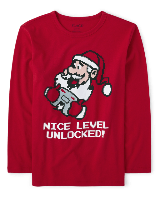 Camiseta gráfica de jugador de Papá Noel para niños