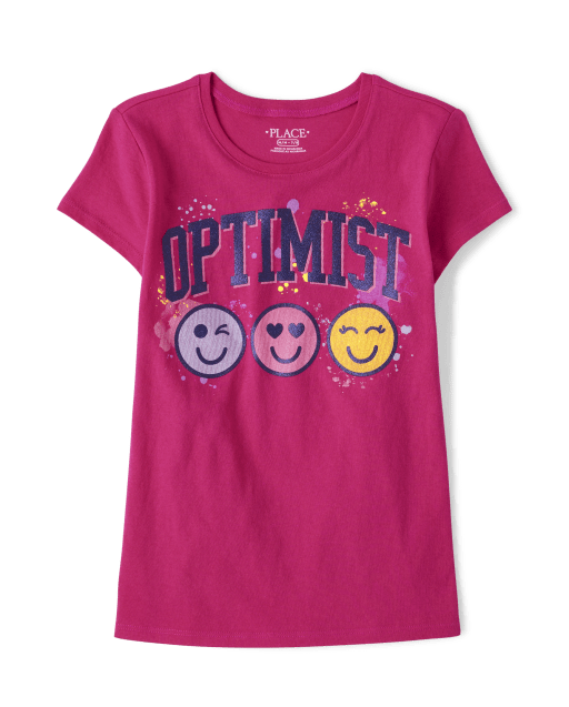 Camiseta con gráfico Optimist para niñas