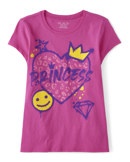 5-pack Printed Jersey Tops - Pink/Disney princesses - Kids