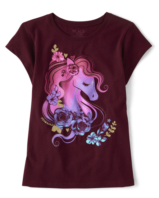 T-shirt graphique licorne pour fille