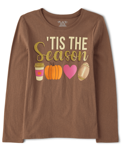 Camiseta con gráfico "Tis The Season" para niñas