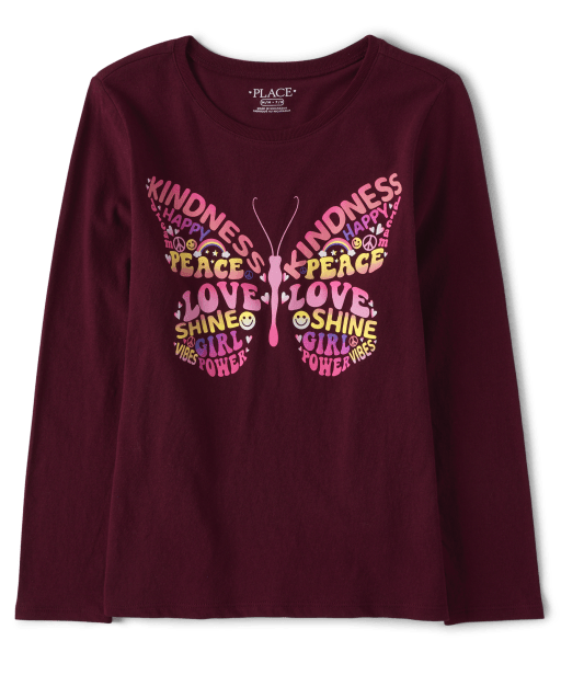 Camiseta con estampado de mariposas para niñas