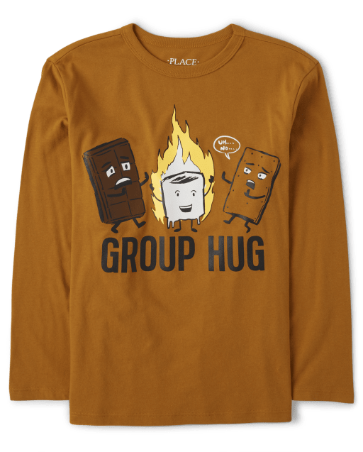 T-shirt graphique câlin de groupe pour garçons