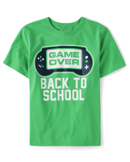 Short Sleeve Game Over Graphic | The Children's Place - GREENSHEEN