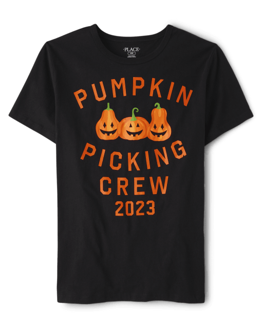 Unisex Adult Matching Family Pumpkin Picking Crew Graphic Tee