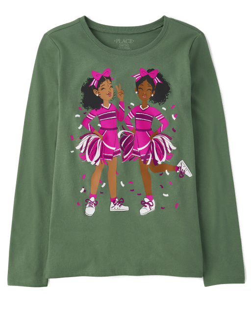 Girls Cheerleader Graphic Tee