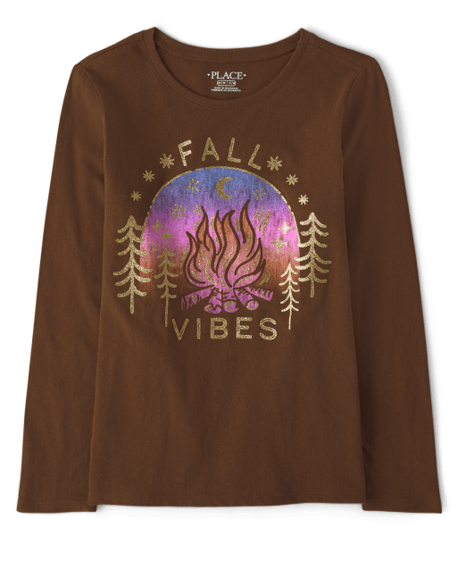 Girls Fall Vibes Graphic Tee