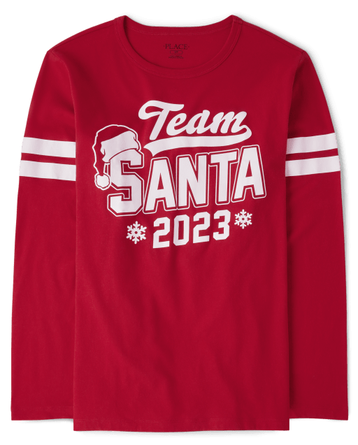 Camiseta gráfica de Papá Noel del equipo familiar a juego unisex para adultos