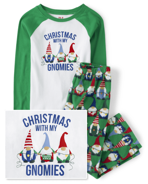 Pijama familiar de Navidad con mis gnomies 2023, unisex, para niños, de ajuste ceñido, de algodón y forro polar