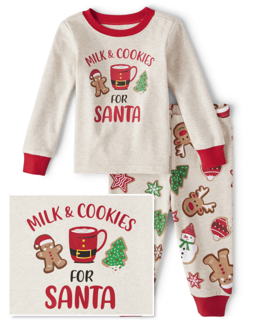 Unisex Baby And Toddler Milk And Cookies For Santa Snug Fit Cotton Pajamas
