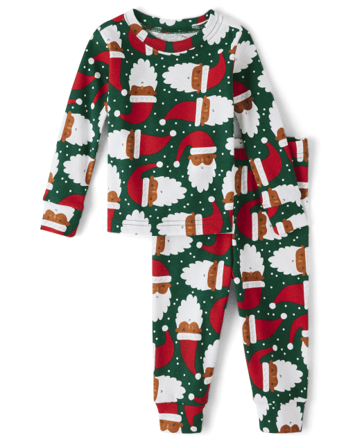 Unisex Baby And Toddler Matching Family Santa Head Snug Fit Cotton Pajamas