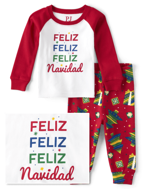 Unisex Baby And Toddler Matching Family Feliz Navidad Snug Fit Cotton Pajamas