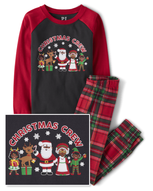 Unisex Kids Matching Family Christmas Crew Snug Fit Cotton Pajamas